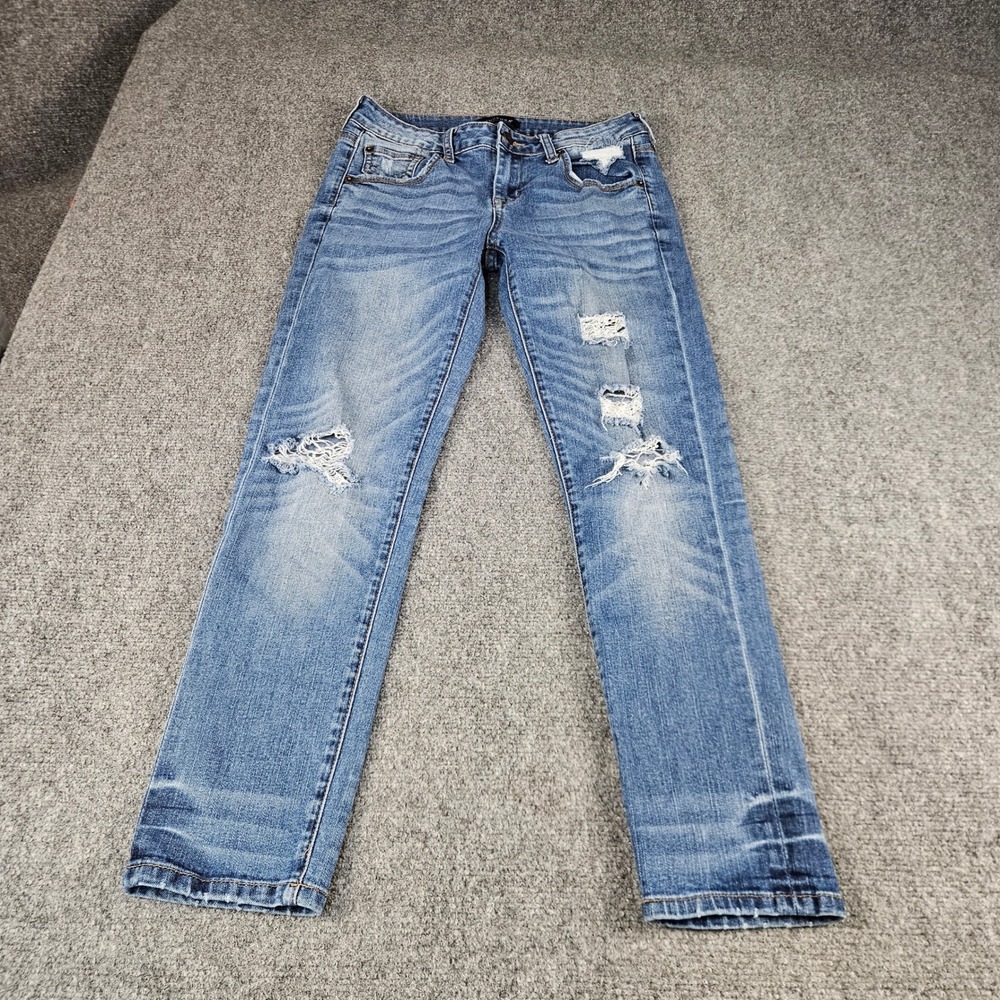 Just USA Distressed‎ Skinny Jeans Medium Wash Ripped Denim AB702 Size 27